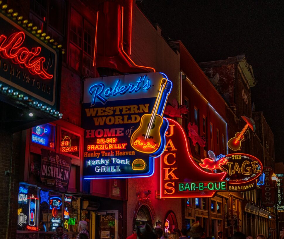 Glowing street in Nashville