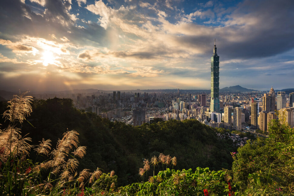 sunrise view of Taipei City, Taiwan