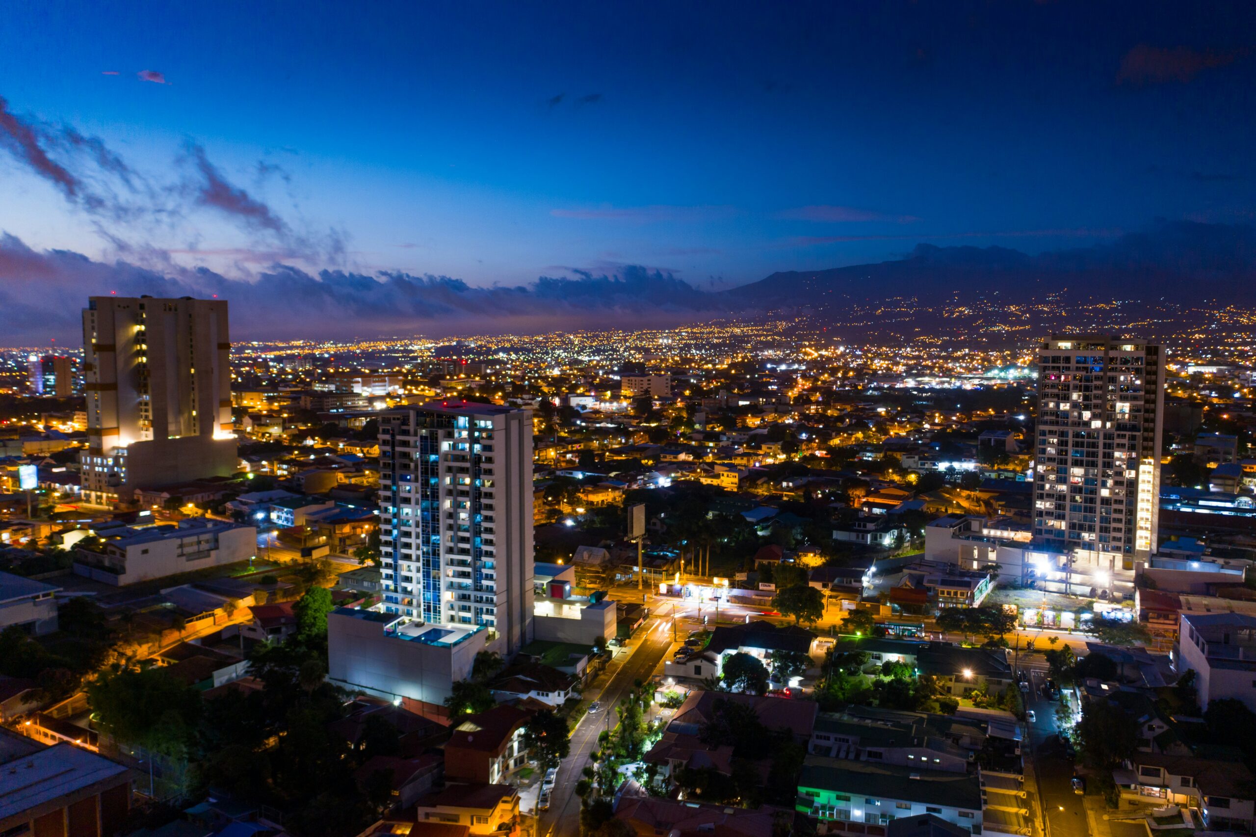 These are the top tips for travelers trying to stay safe in Costa Rica.
pictured: the night cityscape of Costa Rica