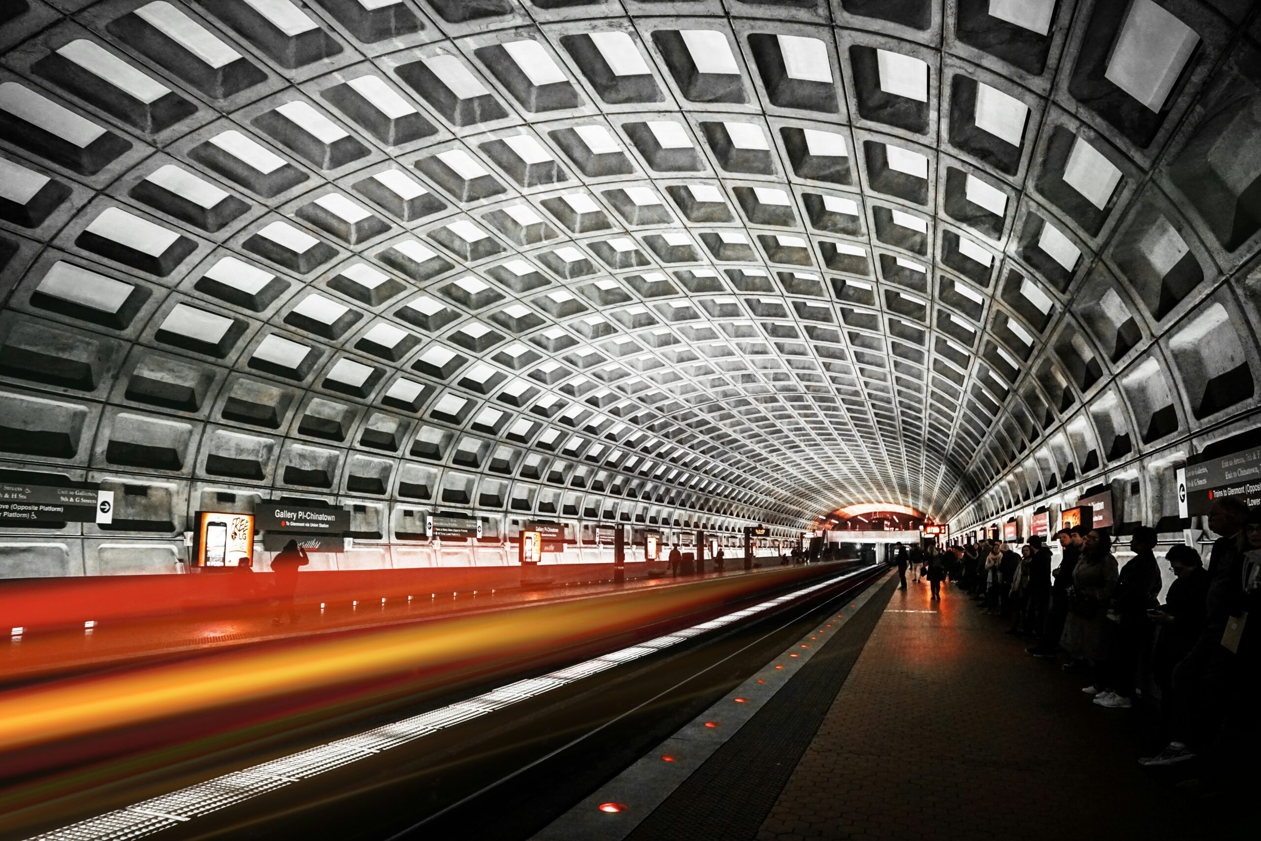 Check out these ways to stay safe while in D.C., especially for those using public transportation.
pictured: the Washington D.C. metro 