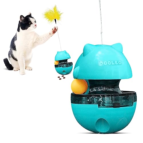 Cat Treat Puzzle Toy with Feather & Balls