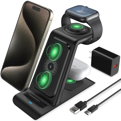 HATALKIN 3 in 1 Wireless Charging Station for Multiple Devices