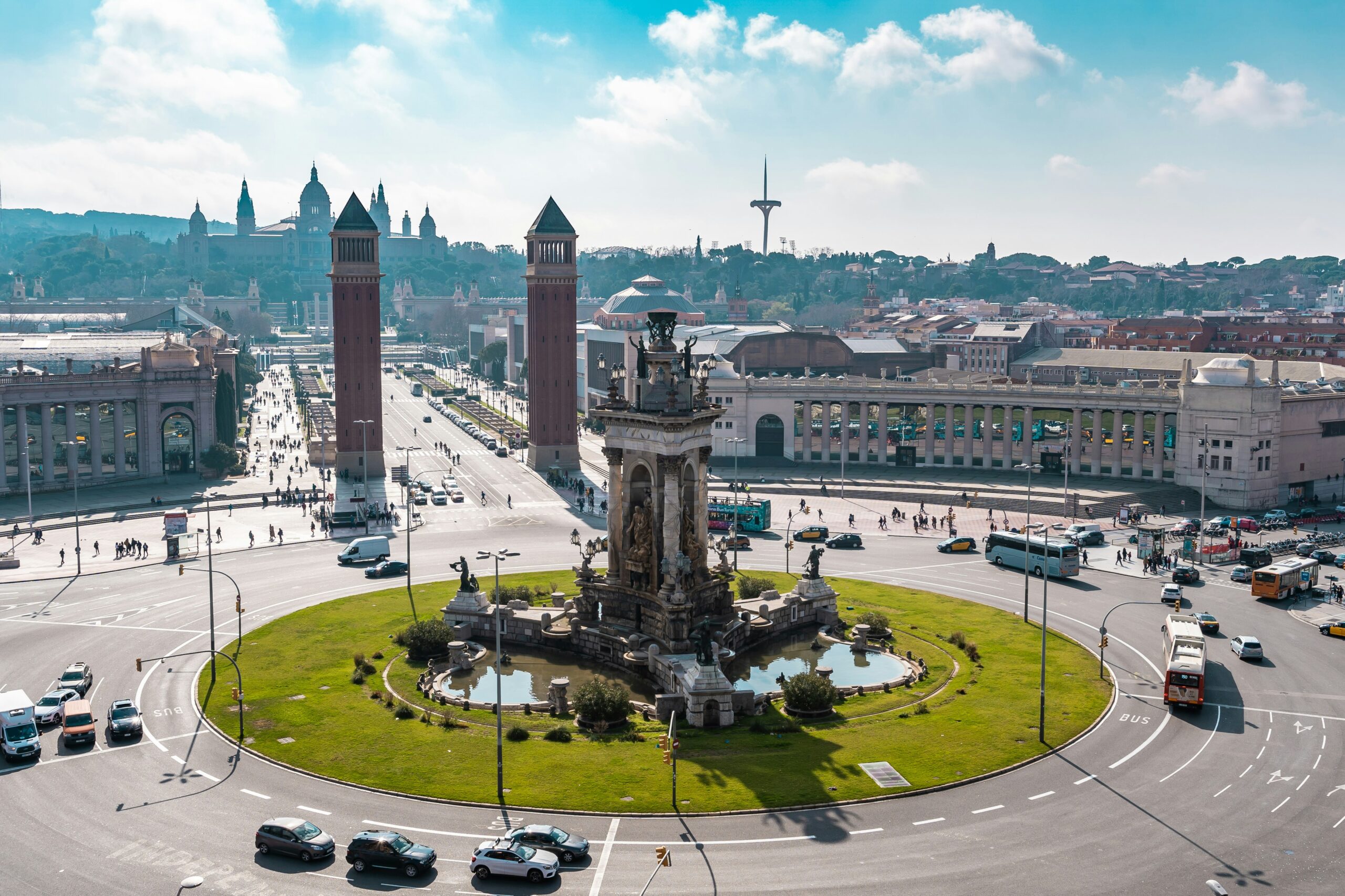 Safety is an incredibly important part of travel abroad. Learn more about the overall safety of both Valencia and Barcelona, Spain. 
pictured: the city center of Barcelona, Spain during a bright sunny day 