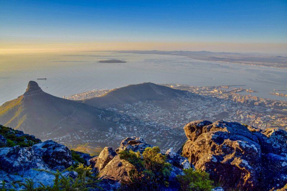 sunrise view of Cape Town, South Africa from Lion's Head