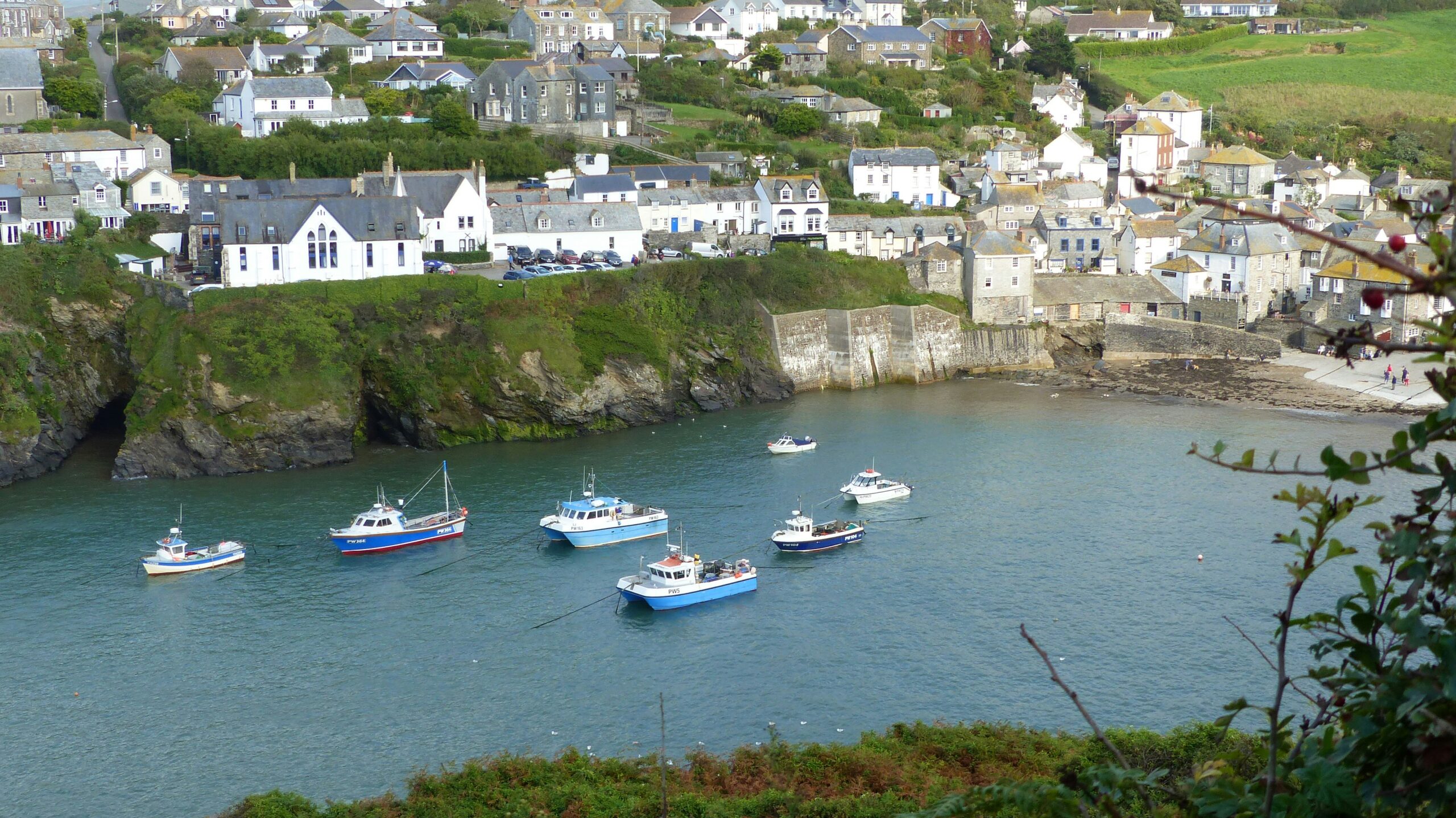 The Golden Lion Pub is a popular place in town and one of the filming locations for the show “Doc Martin”.
Pictured: the coastline of Port Isaac