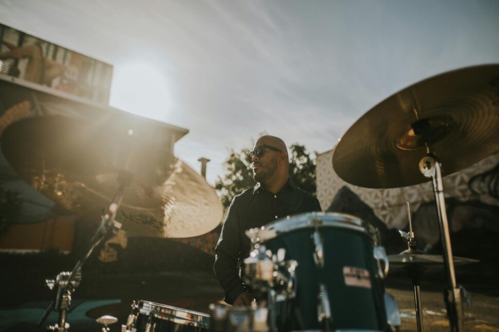 Man Playing Drums outside