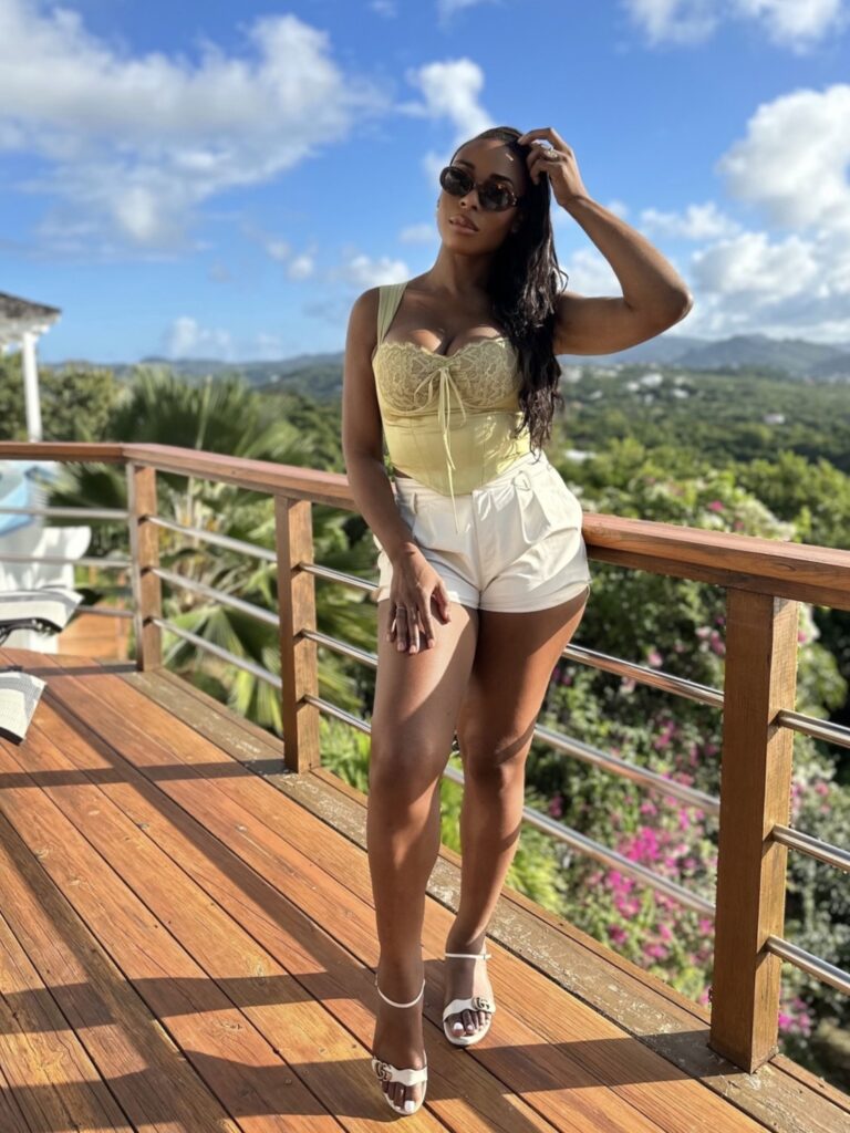 Nneka Ihim, star of the Real Housewives of Potomac, posing while on vacation