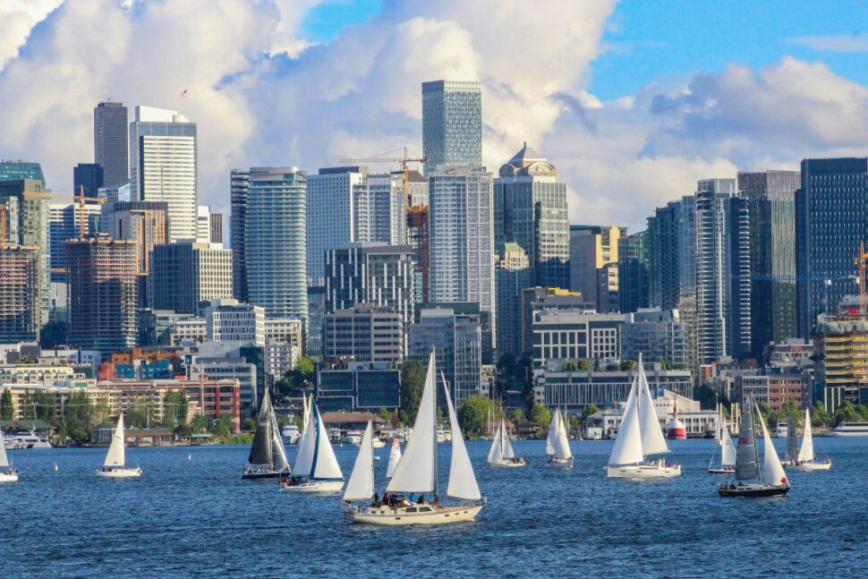 Sailboats at Lake Union in Seattle, Washington