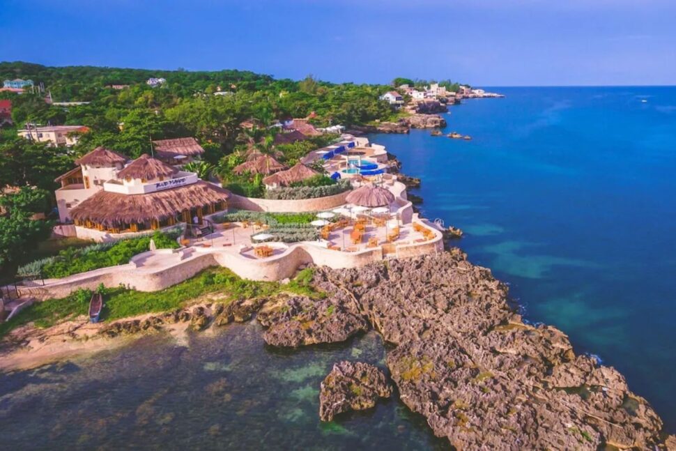 aerial view of Ocean Cliff Hotel Negril Limited in Jamaica