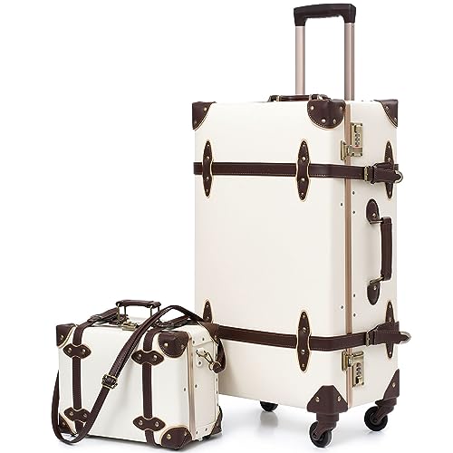 urecity Vintage Look Lightweight Spinner Luggage Set