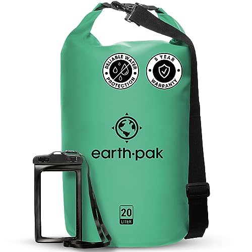 Earth Pak Waterproof Roll Top Dry Bag with Waterproof Phone Case
