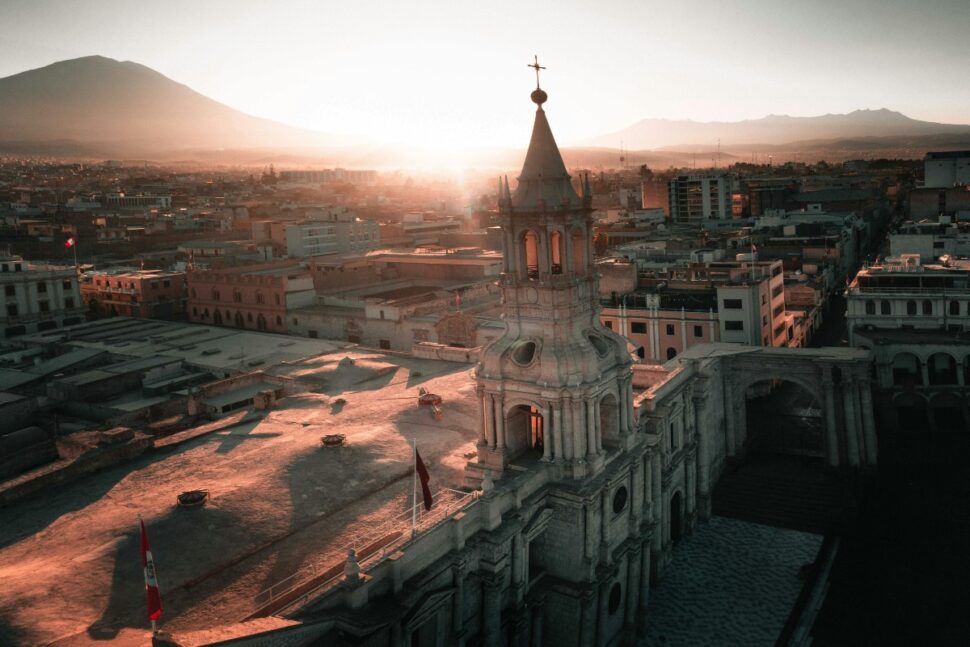sunset view of Arequipa, Perú