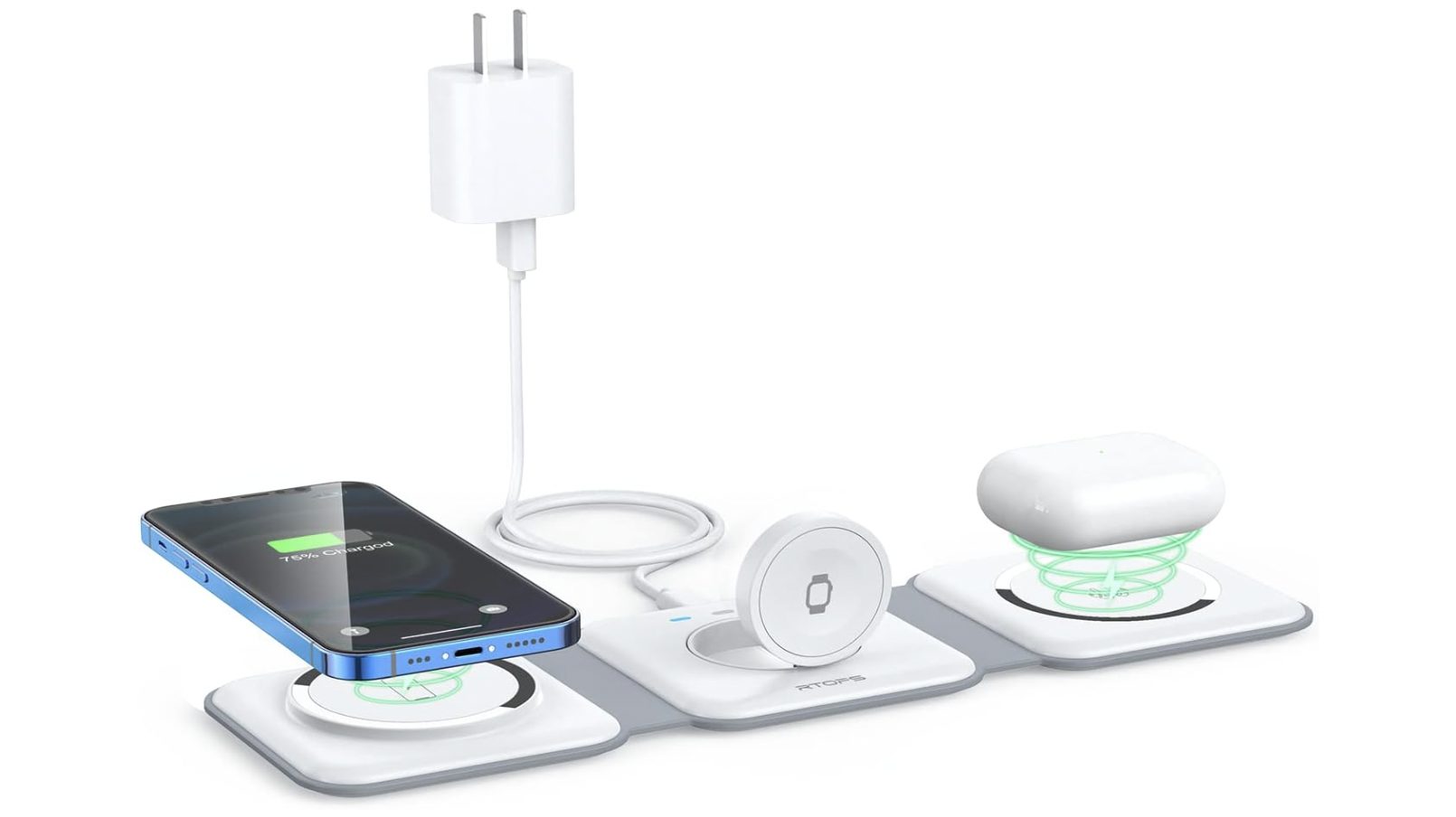 RTOPS 3-in-1 Magnetic Travel Wireless Charging Station
