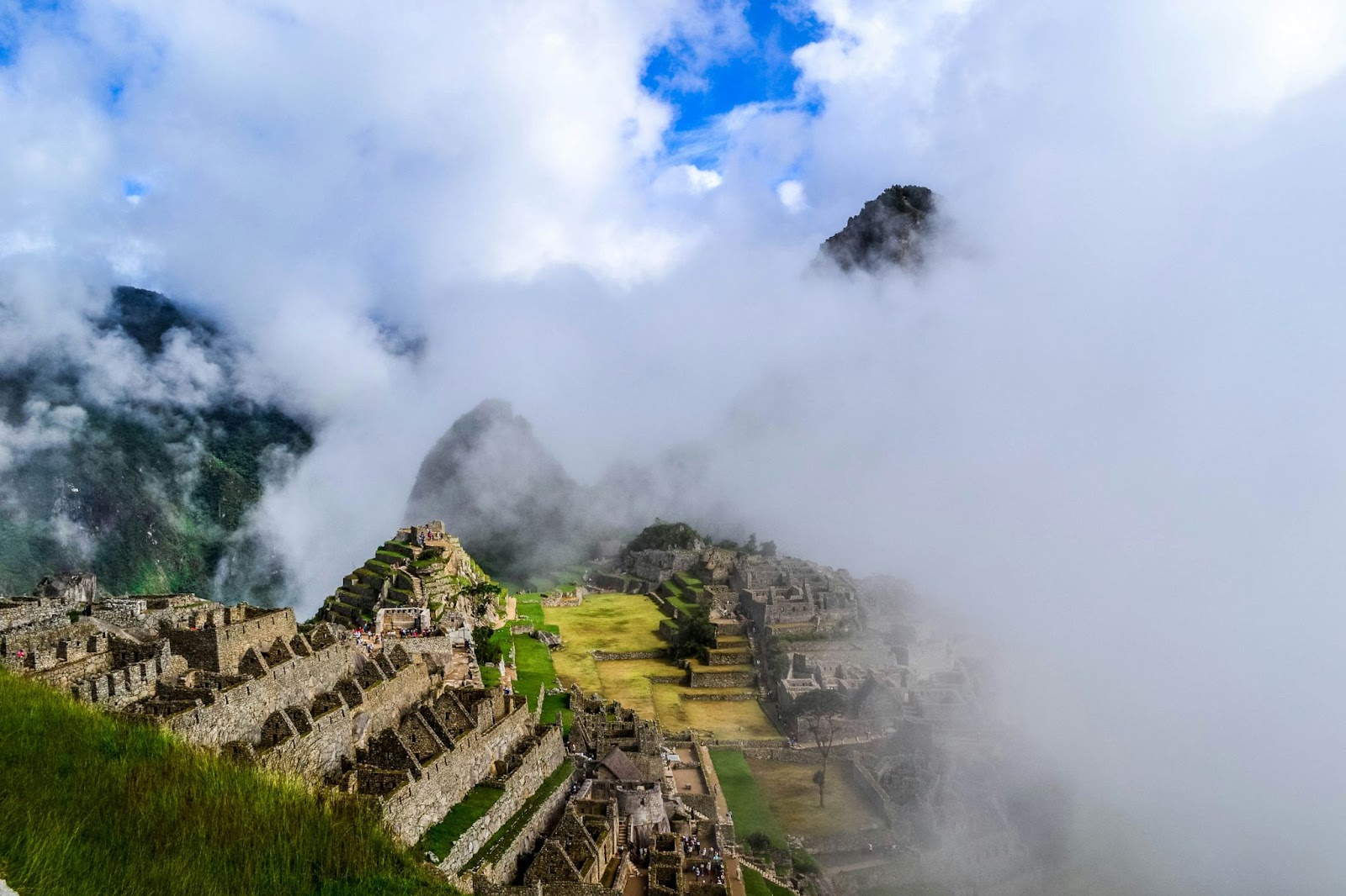 The weather is the top reason that spring is the best time to visit Machu Picchu. 
pictured: Machu Picchu on a foggy day
