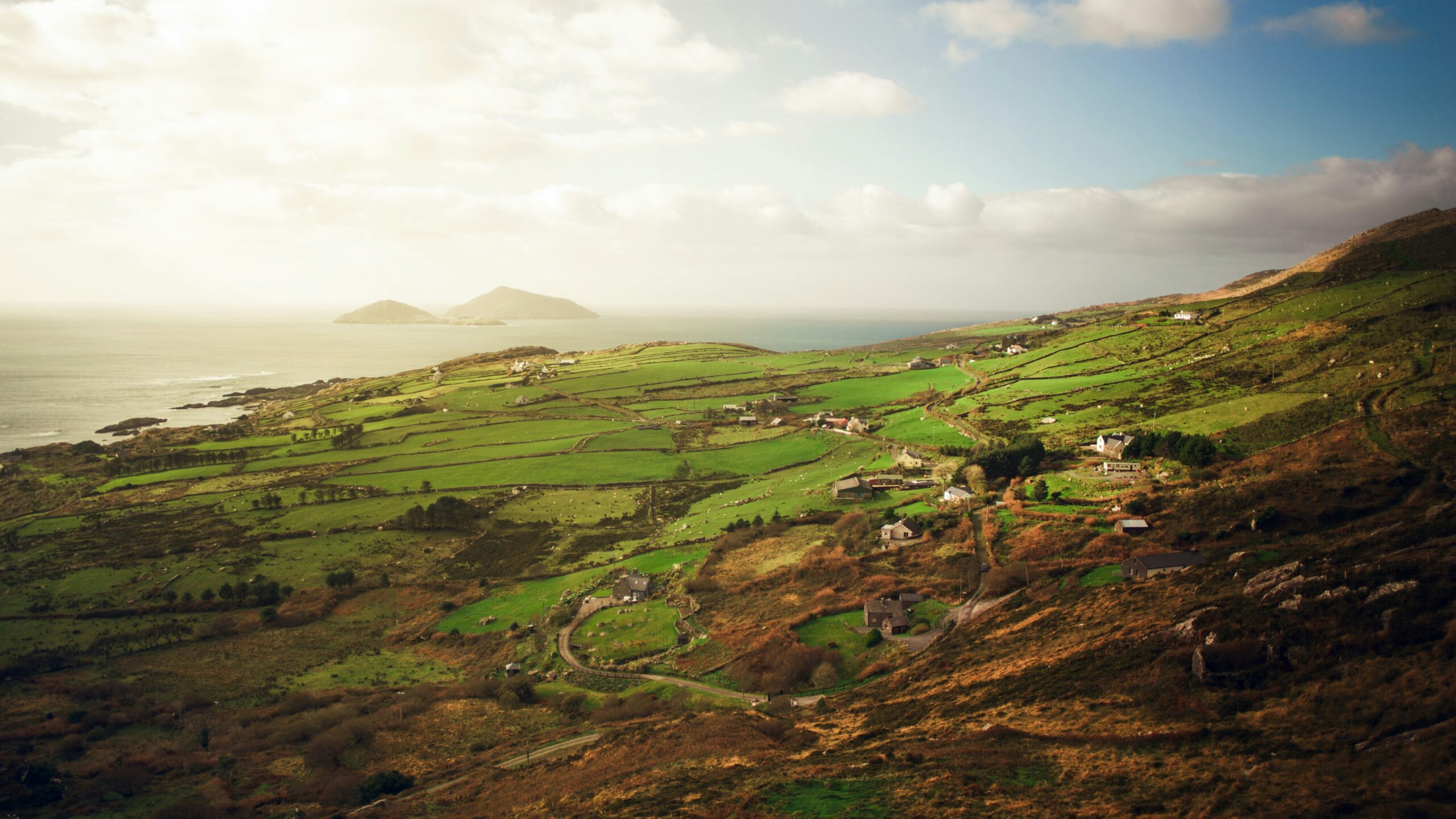 The weather of May makes for an ideal time to visit Ireland.
pictured: the lush green hills of Ireland 