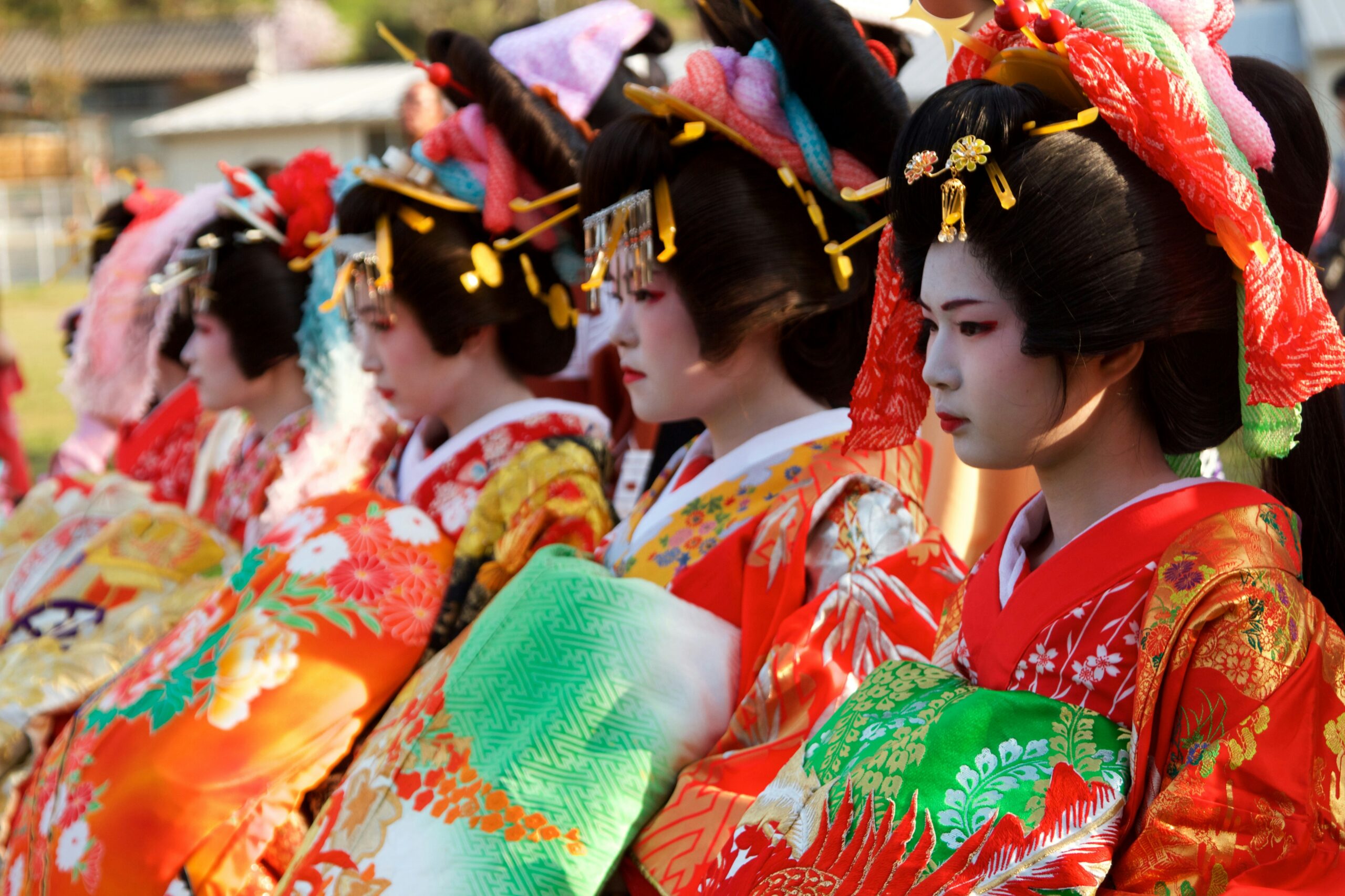 Check out these local festivals happening in Japan during April. 
pictured: geishas in Japan