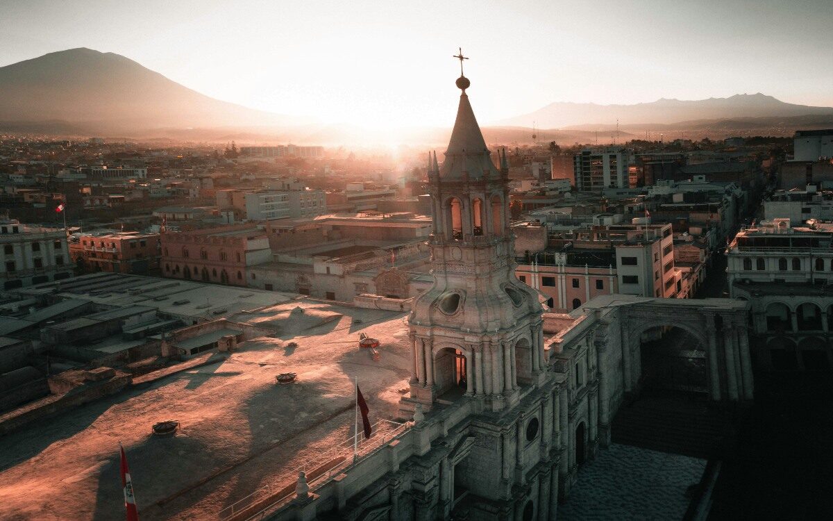 Pictured: sunset view of Arequipa, Perú