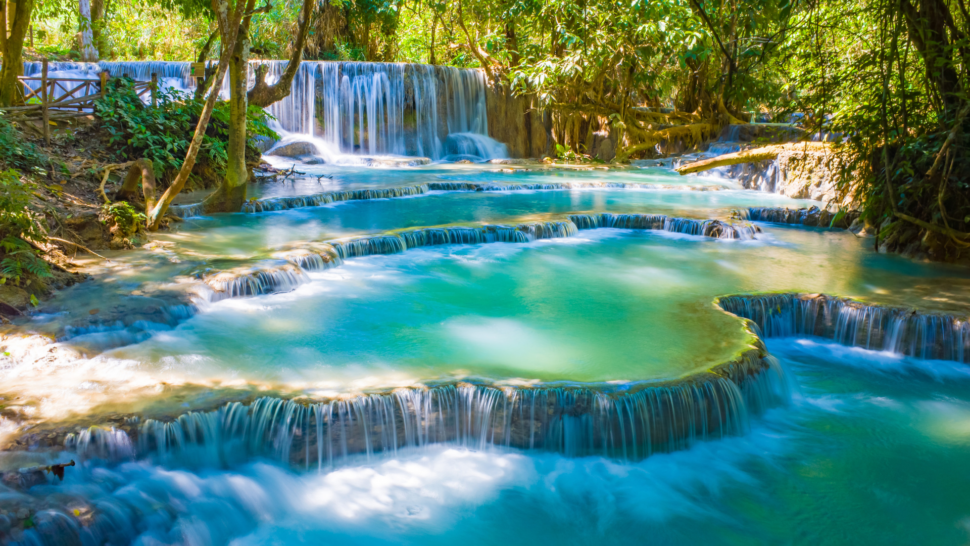 Kuang Si Waterfall in Laos is an unbelievable destination with stunning blue waters