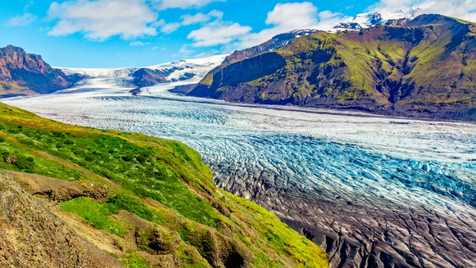 An adventure outside of the Diamond Beach in Iceland Skaftafell Glacier Island by ilrom from Getty Images 