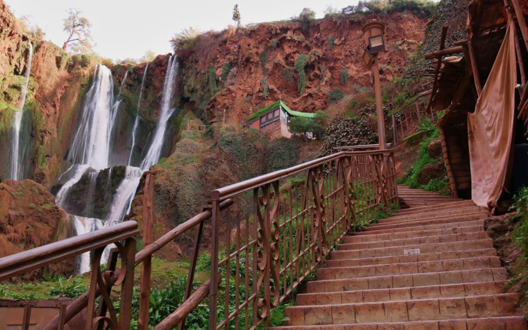 college graduation trip ideas Pictured: staircase to the top of the Ouzoud Waterfalls, Morroco