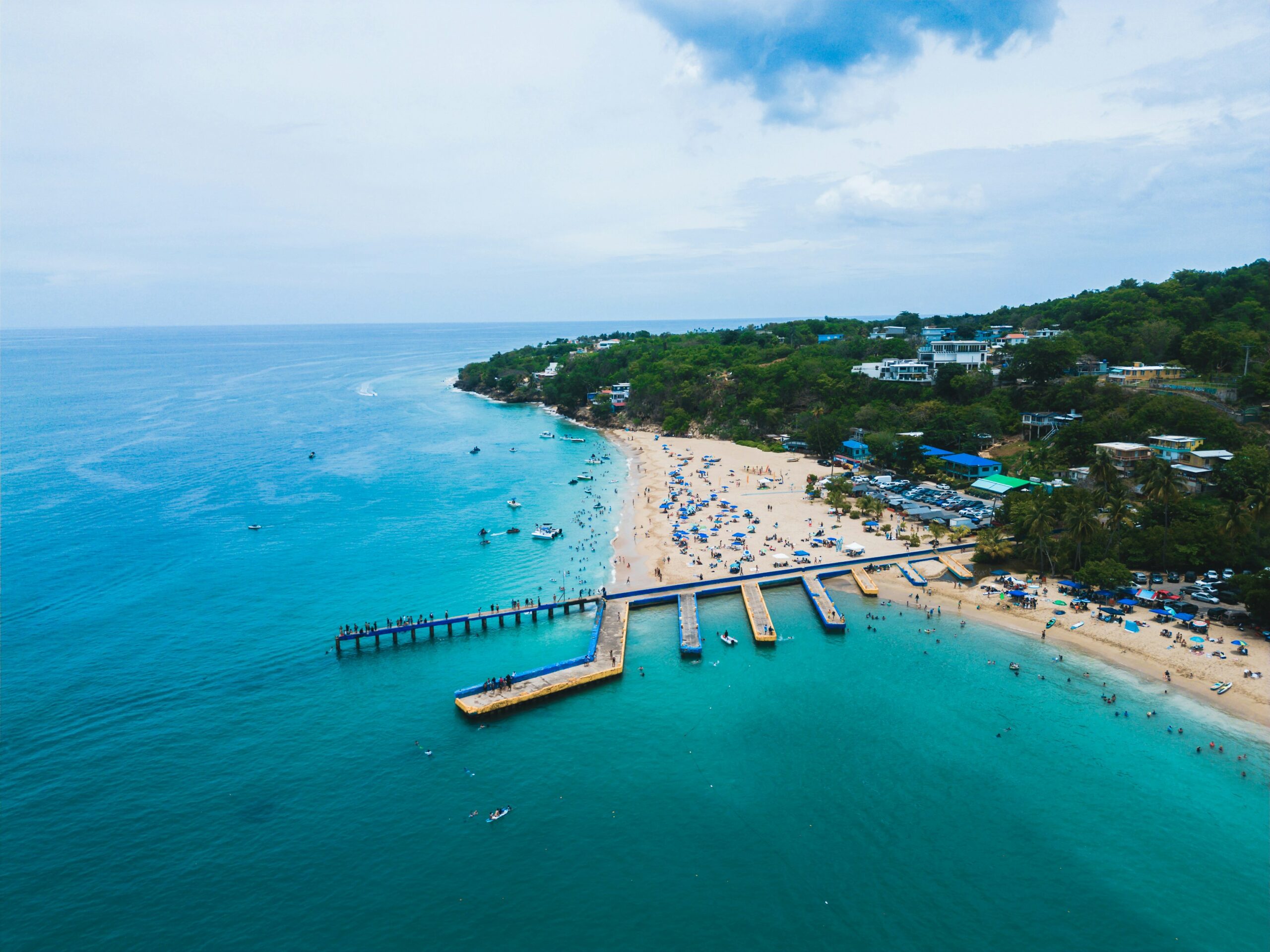 The best time to visit Puerto Rico for beaches is the winter. 
pictured: Puerto Rico beach