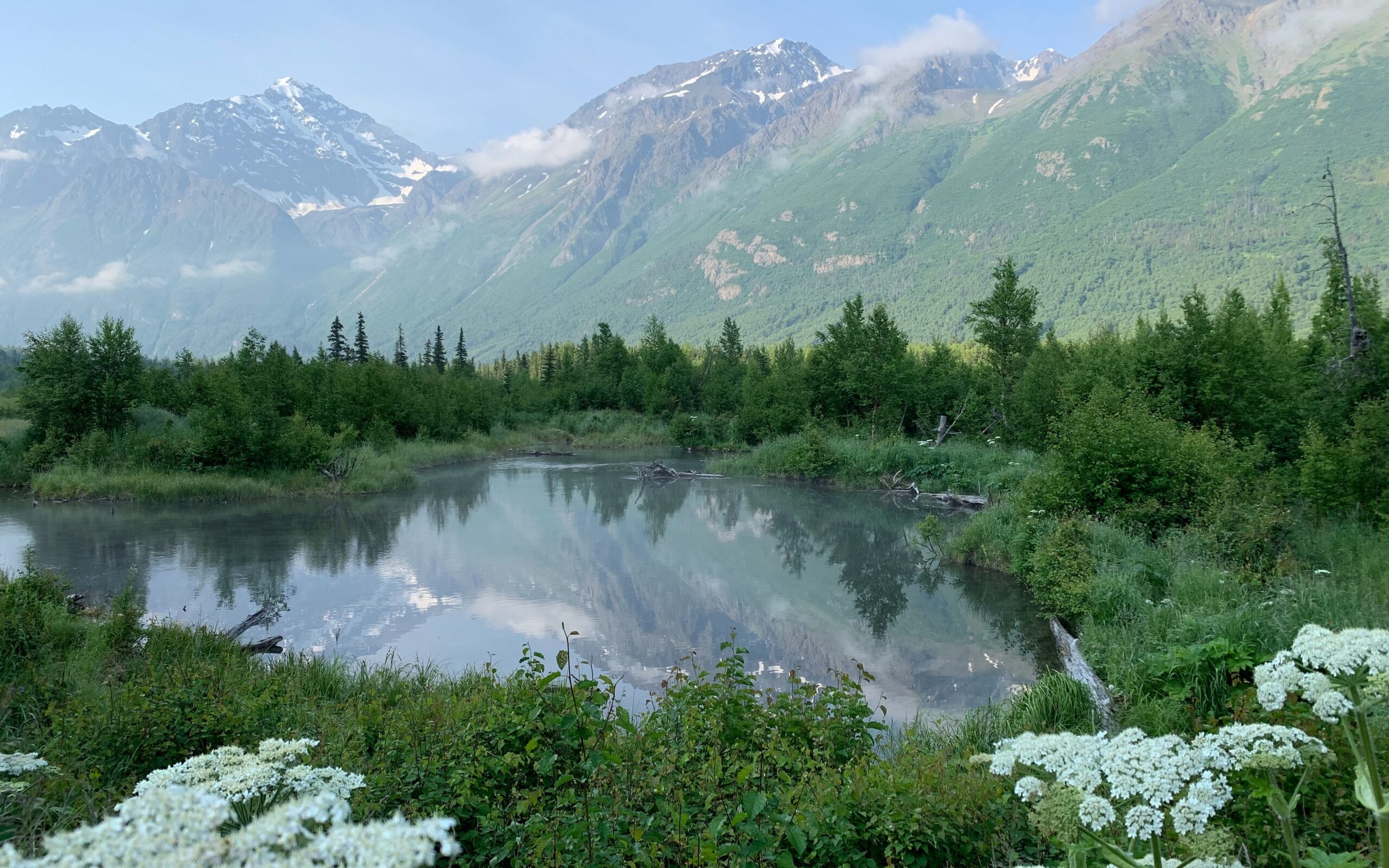 Lake and Mountains in Anchorage, Alaska